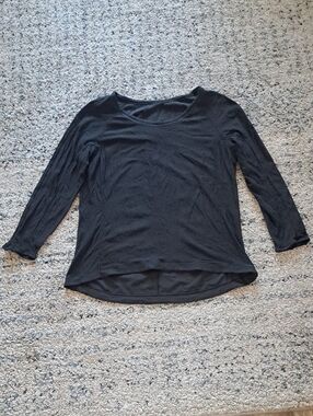 lululemon athletica Black Scoop-Neck Long Sleeve Top